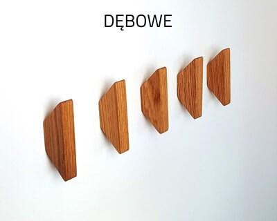 Wieszaki ścienne z drewna dębowe do przedpokoju