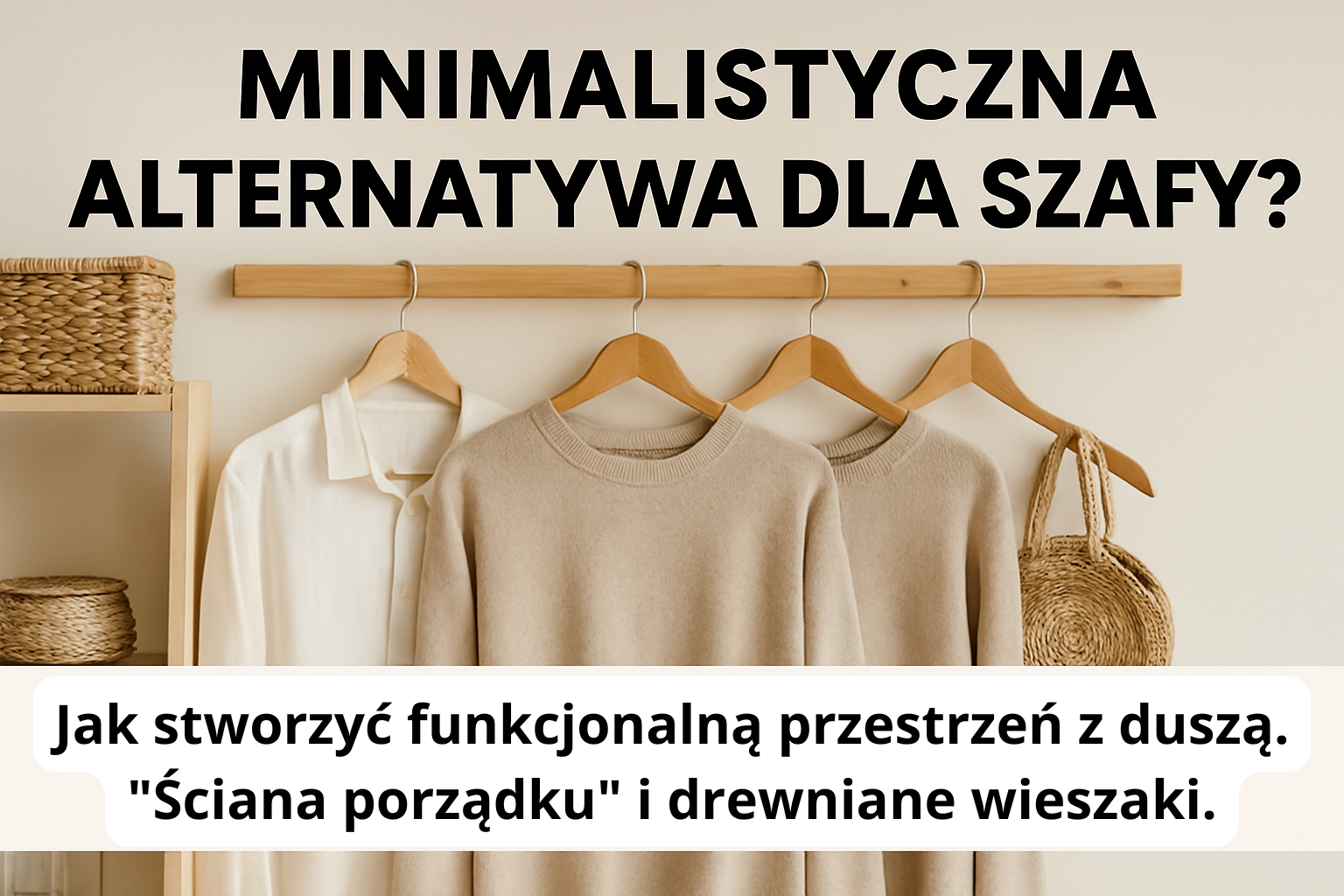 Minimalistyczna alternatywa dla szafy? Jak stworzyć funkcjonalną przestrzeń z duszą. "Ściana porządku" i drewniane wieszaki.